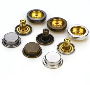 Factory wholesale blank button zinc alloy metal brown snap buttons for knitting clothes decorative accessories