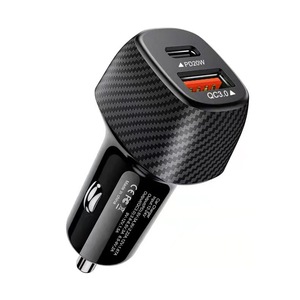 Nuevo Cargador de Coche de Fibra de Carbono 3.1A Tipo C+PD para iPhone 14 13 12 Xiaomi Huawei Samsung S21 <span class=keywords><strong>S22</strong></span> <span class=keywords><strong>Carga</strong></span> Rápida - Product Image 1