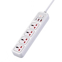 Multiprise universelle DENIXI haute puissance à une ou deux rangées avec interrupteur USB, multifonctionnelle et multi-pays