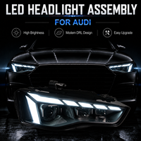Phares LED pour Audi A5 2012-2016, style RS5, avec lentille de projecteur, feux de jour et clignotants dynamiques – Amélioration