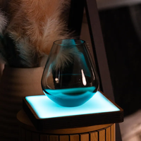 Support d'affichage lumineux LED en acrylique et contreplaqué personnalisé, base d'affichage éclairée RGB pour verre à vin, trophée, figurine, objet de collection