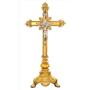 Crucifix debout en laiton, CF1008 - Product Image 1