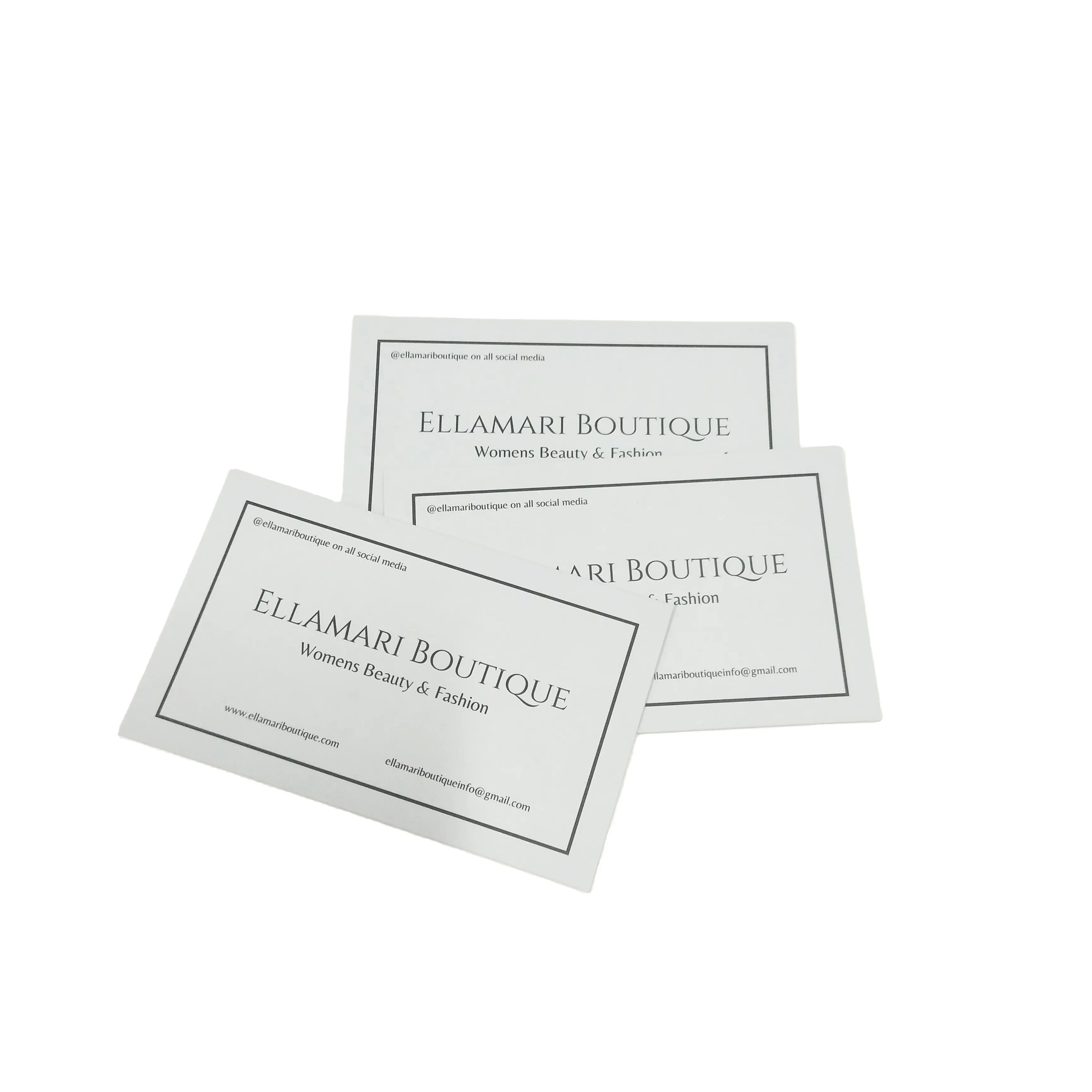 Create professional simple style private logo business card in white card stock paper