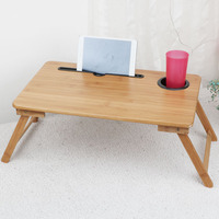 Table pliable en bambou pour enfants, petit bureau d'ordinateur pliable en bois, plateau De lit