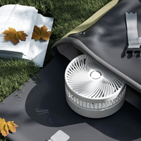 Ventilateur de bureau portable pliable à vente chaude, 8000 mAh, rechargeable, télescopique, 4 vitesses, silencieux, pour le camping en plein air