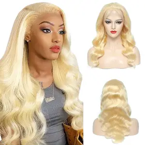 613 Blond Lace Front Human Hair Wigs For Black Women Brazilian Virgin Cuticle Aligned Hair Wig Unprocessed Transparent Lace Wig