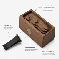 Diffuseur d'air pour voiture en noyer écologique, magnétique et détachable, à clipser sur la grille d'aération, pour huiles essentielles parfumées