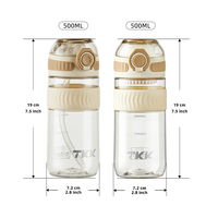 Bouteilles d'eau réutilisables en PPSU sans BPA de 550 ml avec poignée pliable pour enfants, idéales pour l'école et l'usage quotidien – Vente en gros usine
