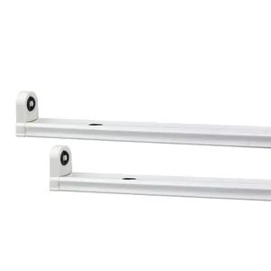 LED Tube Light Fixture 9W 18W 600mm 1200mm Single Double Light Fitting Lamp Bracket With SASO certification LED Bracket