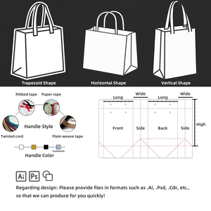 Recyclable Kraft Paper Bags Handles Custom Printed Branding <b>Weddings</b>/Favors/Parties for Jewelry Cosmetics - Product Image 5