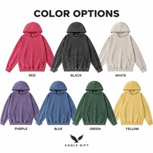 เสื้อฮู้ดดี้ผ้าฝ้าย 320GSM ล้างสีแบบแอซิดวอช ปักโลโก้ตามสั่ง สไตล์วินเทจ ขาดๆ แบบดิสเทรส ทรงหลวม ไหล่ตก แขนเสื้อแบบแร็กแลน สตรีทแวร์ - Product Image 1