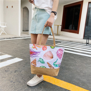 Bolso de compras de mano para mujer con nuevo estilo de pintura al óleo Capacidad extra grande y decoración de cadenas de moda - Product Image 2