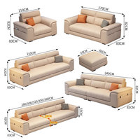 Ensemble de canapés sectionnels 5 étoiles en gros, mobilier d'hôtel de luxe personnalisé, cadre en bois contemporain, écologique, pour appartement et chambre