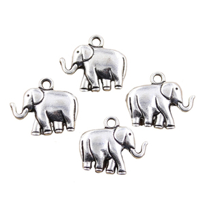Charms elefante bifacciale 21*18*5mm antico adatto per ciondolo, ciondolo con ciondoli in argento tibetano Vintage - Product Image 1