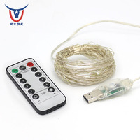 Guirlande lumineuse de câble en cuivre Usb télécommandée 8 caractéristiques lumières d'étoile de basse tension décoration de Noël guirlande lumineuse LED