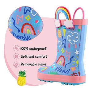 Bottes <span class=keywords><strong>de</strong></span> <span class=keywords><strong>pluie</strong></span> imperméables mignonnes pour enfants, faible MOQ, bottes en caoutchouc EVA antidérapantes à imprimé dinosaure <span class=keywords><strong>de</strong></span> dessin animé pour tout-petits, pour garçons - Product Image 3