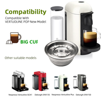 Jeu de 1 dosette de capsules de café en acier inoxydable compatibles avec le filtre à expresso VERTUOLINE nouveau modèle