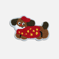 Patchs personnalisés brodés pour vêtements, patchs en chenille, animaux mignons, chien, chiot, broderie thermocollante pour vêtements