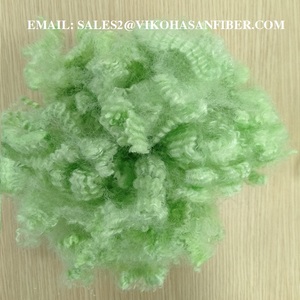 High Quality Grade 15 Denier GRS OEKO-TEX Certified Recycled Polyester <b>Staple</b> Fiber Green HS Vikohasan Synthetic 2D Siliconized - Product Image 6