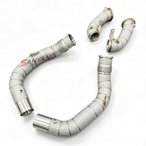 Collecteur d'échappement personnalisé pour BMW M5 F10 F15 M6 F06 F12 F13 F90 S63 4.4T avec bouclier thermique - Product Image 4