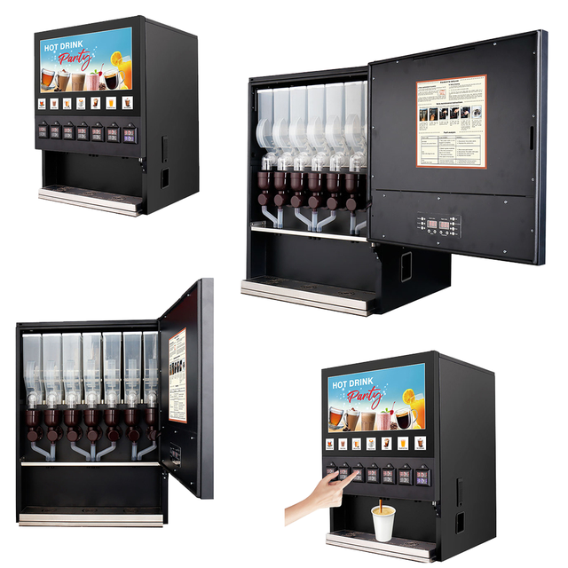 Aidewo 7870TK-7 Commercial 14 Flavor Hot/Cold Coffee Machine Cocoa Juice Options Automatic 10 Cups/Min Commercial Grade