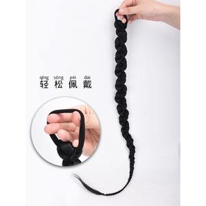 Perruque queue de cheval tressée résistante à la chaleur, style noir, 140g, tressage torsadé fait main pour femmes, marque Henan PY21 12 14 - Product Image 3