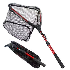 Épuisette de pêche pliable télescopique <span class=keywords><strong>en</strong></span> alliage d'aluminium pour <span class=keywords><strong>la</strong></span> pêche à <span class=keywords><strong>la</strong></span> <span class=keywords><strong>mouche</strong></span>, filet flottant pour <span class=keywords><strong>la</strong></span> <span class=keywords><strong>mer</strong></span>, revêtement <span class=keywords><strong>en</strong></span> caoutchouc, maille 2*2mm, profondeur 37cm, 88cm - Product Image 6