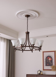 Candelabro LED de cobre Retro, accesorio de iluminación moderno de cristal marrón para el hogar, Hotel, interruptor E27, diseño de lujo para uso en interiores - Product Image 3