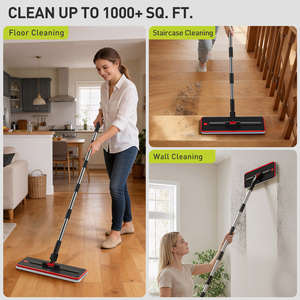 HoMettler Balai serpillère transparent <span class=keywords><strong>le</strong></span> plus vendu avec manche magique, écologique, à taux d'absorption élevé, tampons réutilisables <span class=keywords><strong>pour</strong></span> sols secs/humides à la maison - Product Image 6