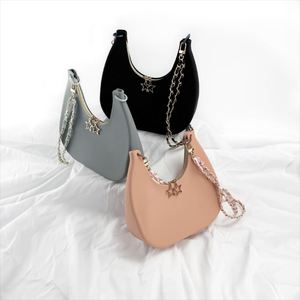 Fashionable Waterproof <b>Silicone</b> Women's Shoulder Bags With Chains Decoration Zipper Closure Outdoor Wallets - Product Image 5