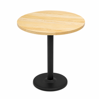 Plateau de table en bois massif naturel, rond ou carré, base en métal, taille personnalisée, durable, pour intérieur et extérieur, restaurant, café, hôtel