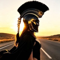 Nouveau produit Guangzhou Enjoyment : Casque de guerrier grec portable pour adulte, accessoire de jeu de rôle Agamemnon