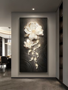 Arte Mural Impreso de Alta Definición para Decoración de Sala de Estar Moderna - Cuadro Decorativo con Fondo de Mariposas y Flores - Product Image 2