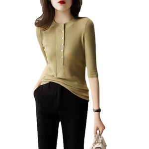Maglietta Estiva Aderente A Costine Allimy – Maniche Corte, Girocollo, Blu Reale, Taglie XS-XXL - 4