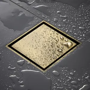 Accesorios <span class=keywords><strong>de</strong></span> Baño, Rejilla <span class=keywords><strong>de</strong></span> Drenaje Cuadrada <span class=keywords><strong>de</strong></span> Latón Antiguo para Ducha, Antiolores - Product Image 1