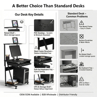 Bureau d'angle compact pour ordinateur, idéal pour le télétravail et les petits espaces, bureau de jeu pour ordinateur, Escritorio Para Computadora