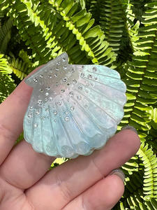 QianJin Custom estate Shell mare Set con diamante di alta qualità acetato di lusso clip per capelli logo personalizzato all'ingrosso artigli per capelli - Product Image 6