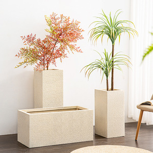 Fournitures de <span class=keywords><strong>jardin</strong></span>, décoration intérieure et extérieure, petits pots à fleurs <span class=keywords><strong>en</strong></span> ciment blancs modernes, pot de plantation avec trou de drainage, auto-arrosage - Product Image 2