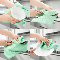 Chiffon de nettoyage en microfibre jacquard multi-usages, sans peluches, pour vaisselle, verre et comptoirs, prix usine OEM personnalisé