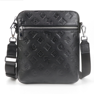 <b>Men</b> PU Leather Crossbody Bag Embossed Small Messenger Bag Casual Shoulder Bag Phone <b>Pouch</b> With Adjustable Strap - Product Image 3