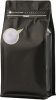 Sacs sous vide à fond plat MOPP+VMPET+PE prêts à l'emploi pour emballage de café et de chewing-gum 125g/250g/500g/1000g avec valve et fermeture éclair jetables