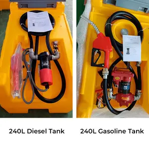 Estação de combustível móvel de plástico pequeno portátil, 240l/480l lpg, tanque de combustível gasolina para reabastecimento do veículo