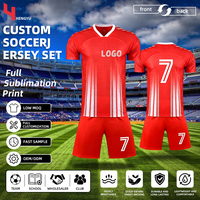 Tenue de football pour hommes avec short, ensemble de maillot de foot personnalisé, sublimation intégrale, respirant, anti-humidité, kit de football