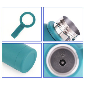 Free Custom Logo 500ml Portable Handle Rubber Coating 25oz Thermal Stainless Steel Vacuum Water <b>Flask</b> <b>Bottles</b> with Handle - Product Image 3