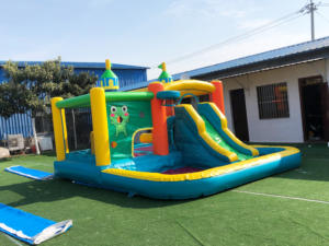 <span class=keywords><strong>Grenouille</strong></span> gonflable personnalisée commerciale sautant Boncer avec toboggan gonflable piscine toboggan château gonflable pour parc - Product Image 2