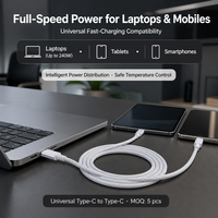 Câble Type C vers Type C 240W, charge rapide PD, cordon de données tressé pour ordinateur portable, tablette, smartphone, iOS, Android, CE, FCC, RoHS, 1M, 2M