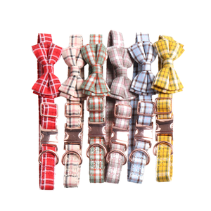 Hochwertiges verstellbares Hunde halsband für Haustier leine mit abnehmbarem Bowknot und Metalls chnalle - Product Image 1