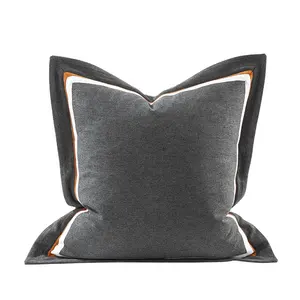 Fundas de almohada decorativas de terciopelo gris profundo para sofá cama, paquete de 2 fundas de cojín suave de 24x24 pulgadas, gran oferta