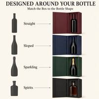 Coffret Cadeau Luxe Personnalisé Double Bouteille de Vin Style Livre Logo Arabesque Bourgogne Vodka Whisky Fermeture Magnétique Écologique
