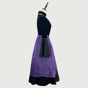 Purple Witch Costume Dress With Hat And Necklace For Halloween Cosplay Performance Adult Size - Product Image 3